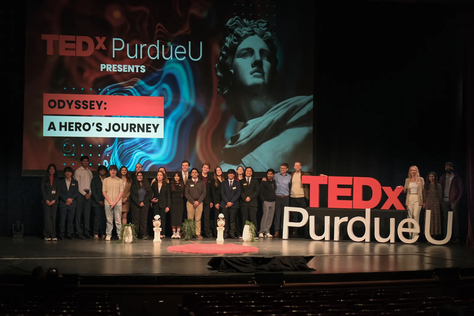 The TEDxPurdueU team on stage