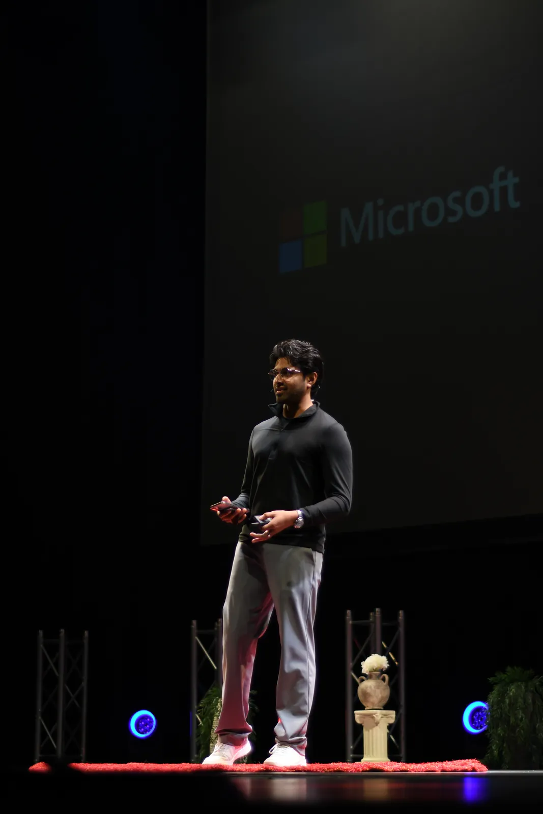 Prady Modukuru on stage